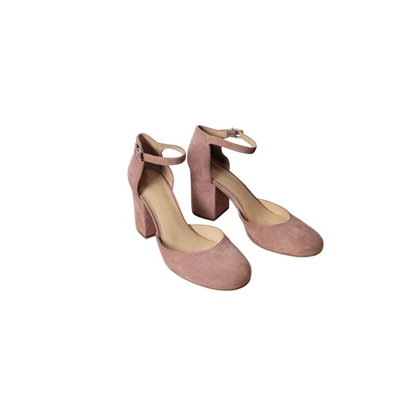 Gianni Bini Womens Ankle Strap Block Heel Suede Shoes Size 8.5M Pink - Picture 3 of 14